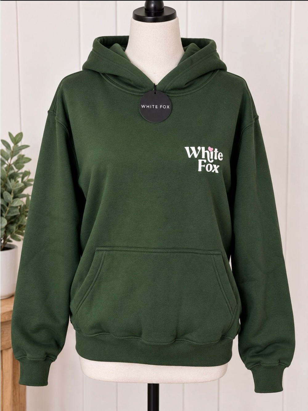 NWT White Fox Boutique “All You Need Is Love” Hoodie, Forest Green, L/XL